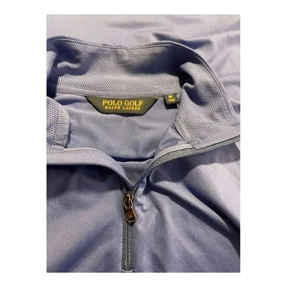 Polo Golf Ralph Lauren Blue 1/4 Zip Sleeveless Shirt Golf Vest Men's Medium EUC - Picture 4 of 5